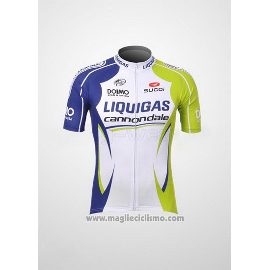 2012 Abbigliamento Ciclismo Liquigas Cannondale Verde e Bianco Manica Corta e Salopette